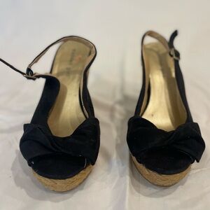 Madden Girl Elivia Peep Toe Slingback Cork Wedge Women’s Shoes size 8